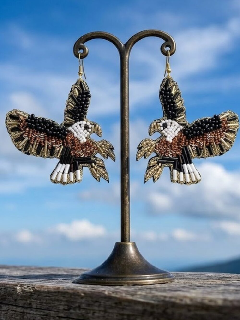 4th of July Bird American Eagle America USA Flag Patriotic Earrings BRAND NEW